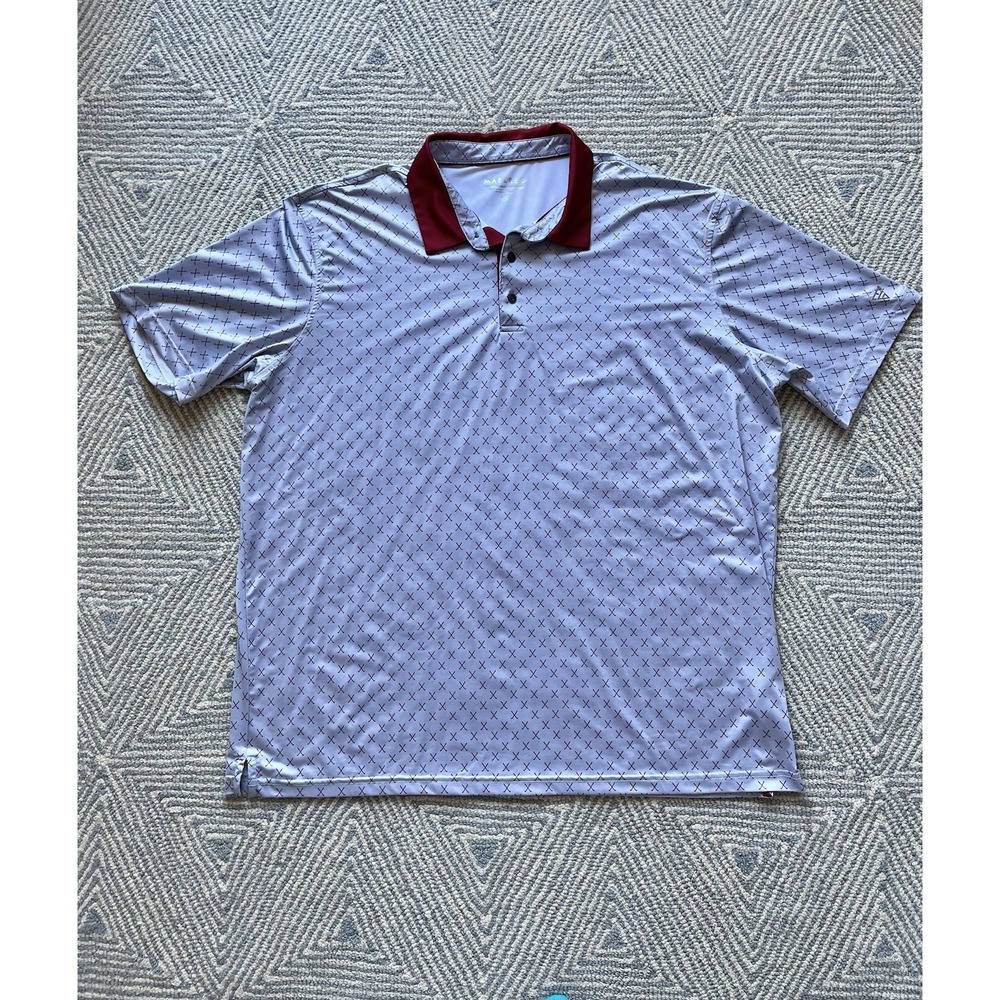 Maelreg Performance Polyester/Spandex Polo - Gray w/ Red Clubs - 3XL‎